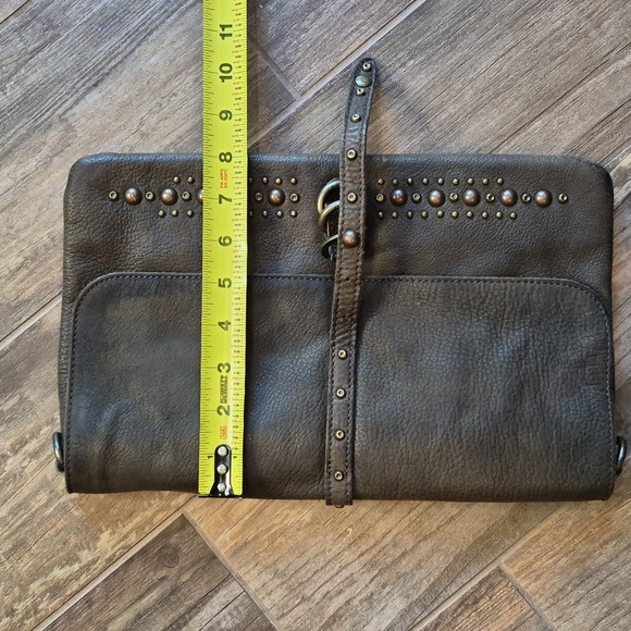 Liebeskind Dark Brown Leather Studded Detail Clutch Shoulder Crossbody Bag - Picture 15 of 16